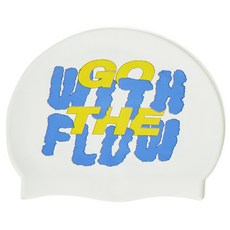 FLOW 矽膠藝術家聯名自創設計泳帽, 1個, gowithflow lemon white