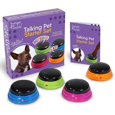 HungerForWords 說話寵物 狗狗錄音鈴鐺 4件組 LSP9351, 混色, 1套