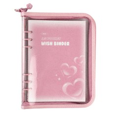 Recoz A5 6孔WISH活頁夾小卡冊 拉鍊款 4格 30頁, 蜜桃柔霧, 1個