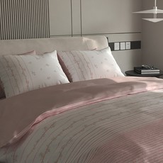 韓國 amante Reilly 防塵花卉拉鍊式鋪棉被套, 粉紅色