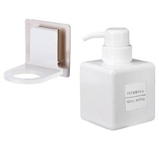 모나코올리브 호텔식 샴푸 린스 디스펜서 250ml + 무타공 샴푸홀더 세트, 화이트(디스펜서), 1세트