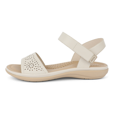 J SHOE 女款 Lake 超輕量柔軟沖孔平底涼鞋 2cm, 230, 米色
