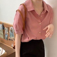 피어니스트 반팔 기본 베이직 블라우스