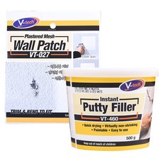 Vtech 벽 수리 월패치 + 충진제 퍼티필러 세트, 1세트