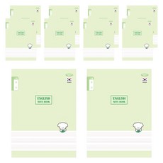 PENPIA 1000小學裝訂筆記本 12行 英文, B 綠色, 10個