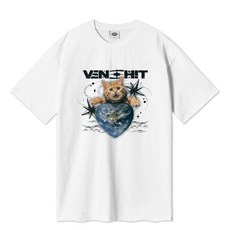 벤힛 남녀공용 통기성 Flight Cat 오버핏 반팔 면 티셔츠