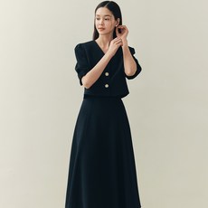 ZERO STREET 夏日泡泡袖花呢夾克+長裙套裝