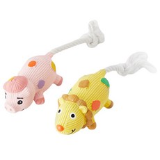 REDPUPPY 乳膠角色啾啾玩具2件組, 1套, 獅子, 豬