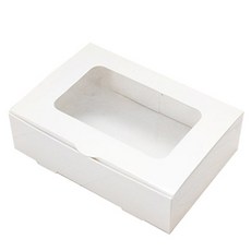 中央包裝 多用途彩色開窗盒 大, 白色, 50個