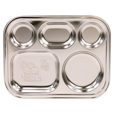 LiLFANT 幼兒用 LINE FRIENDS minini 單色全不鏽鋼餐盤 L, 1個, 單一顏色, 單品