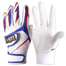 ZETT 雙手用打擊手套組 BGK-342, 1套, 白色 + 藍色