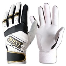 ZETT 打擊手套 雙手用 BGK-341, 白色 + 黑色, 1套