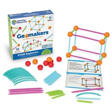 Learning Resources 幾何圖形建構 入門款 LER9293 58件, 混合顏色