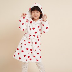 PETIT BATEAU 小帆船 女童愛心棉質浴袍 NUS22VS63FRD