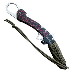 Sea Time 鋁製 ROLL握把 釣魚 捲式 魚嘴夾 BL007, 黑色, 1個