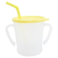 AGAFURA Magic系列雙耳防漏吸管杯, 黃色, 300ml, 1個