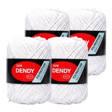 Yarna Dandy 鉤針用輕量夏季編織線 80g, 01白色, 4個