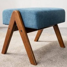 리바트 TRENDY 말라카 패브릭 풋스툴 방문설치, 블루, 1개