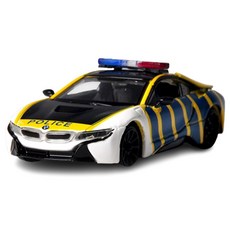 모터맥스 1:43 2018 BMW I8 쿠페 경찰 순찰차 Free Wheel 79484, 혼합색상, 1개