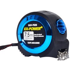 이엑스파워 오토락 줄자 EGT-7525, 블루단면형, 1개