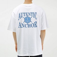 에어플레인 남녀공용 통기성 어텐틱앵커 옆트임 오버핏 반팔 티셔츠