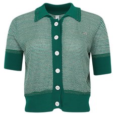 FERRA US 女款網眼短版針織夏季高爾夫開襟衫 ATM44R5140