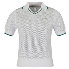 FERRA US 女款菱形鏤空翻領針織高爾夫襯衫 ATM44R5097