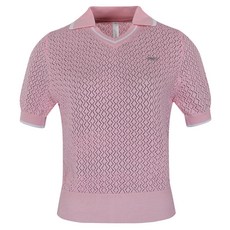 FERRA US 女款菱形鏤空翻領針織高爾夫衫 ATM44R5097