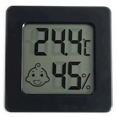 Forever Bin室內浴室桌上型溫濕度計, 1個, 黑A