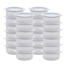 KAZT Simple Cook可微波圓形冷凍白飯保鮮盒 淺灰色, 600ml, 24個