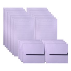 투영디자인 미니 레인보우 파스텔 편지지 16p + 봉투 8p 세트, 퍼플, 1세트