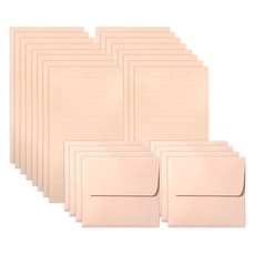 미니 레인보우 파스텔 편지지 16p + 봉투 8p 세트, 아프리콧, 1세트