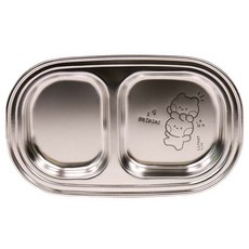 LiLFANT Line Friends迷你2格不鏽鋼零食餐盤, 1個, 單色, 單品