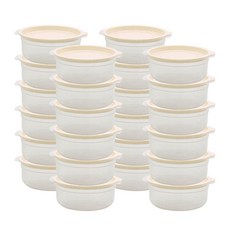 가쯔 심플쿡 냉동밥 전자레인지 용기 아이보리, 24개, 600ml