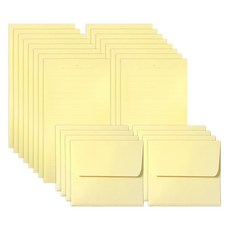 미니 레인보우 파스텔 편지지 16p + 봉투 8p 세트, 옐로우, 1세트