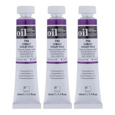 신한화구 전문가 유화물감 3개입, 50ml, 758번 코발트 바이올렛 페일