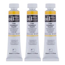 신한화구 전문가 유화물감 3개입, 50ml, 7104번 퍼머넌트 옐로