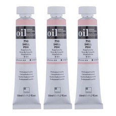 신한화구 전문가 유화물감 3개입, 50ml, 798번 셸 핑크