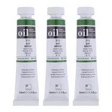 신한화구 전문가 유화물감 3개입, 50ml, 711번 샙 그린