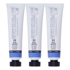 신한화구 전문가 포스터 컬러 튜브형 22 블루셀레스트 3p, 40ml, 1색