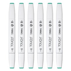 터치 신한화구 트윈 브러쉬마카 BG57 TURQUOISE GREEN LIGHT, 1색, 6개