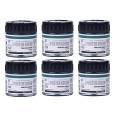 신한화구 전문가 포스터 컬러 Jar 피콕 그린 123 6p, 40ml, 1색