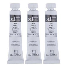 신한화구 전문가 유화물감 3개입, 50ml, 739번 실버 화이트