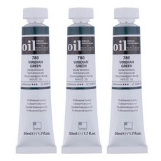 신한화구 전문가 유화물감 3개입, 50ml, 780번 비리디언 그린