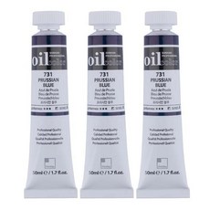 신한화구 전문가 유화물감 3개입, 50ml, 731번 프러시안 블루