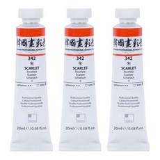 신한화구 전문가 한국화물감 튜브형 342 SCARLET 주 6p, 20ml, 1색