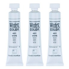 新韓畫材 專家級管狀水彩顏料 白色 401 6入, 12ml, 72g, 1個