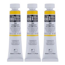 신한화구 전문가 유화물감 3개입, 50ml, 706번 퍼머넌트 옐로 라이트