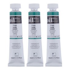 신한화구 전문가 유화물감 3개입, 50ml, 7103번 다크 그린