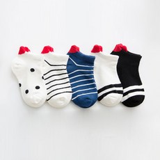Hararoi 幼兒愛心條紋襪 5雙組